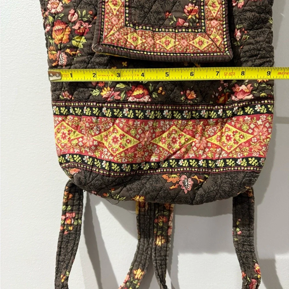 Vera Bradley Chocolate Drawstring Backsack Backpack Purse RETIRED Bag‎ Boho I